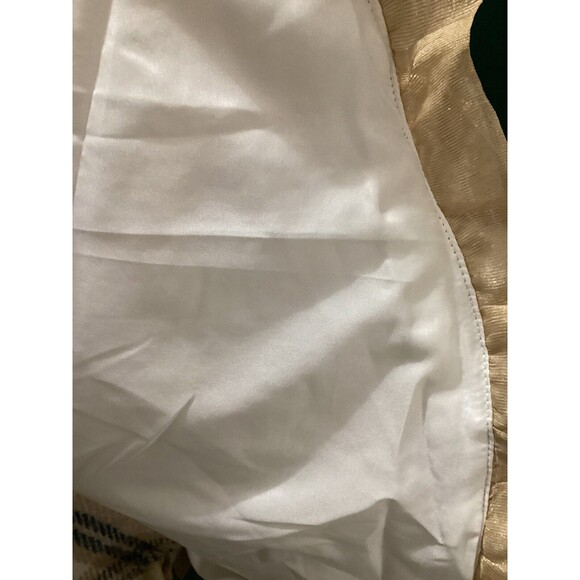 NICOLE MILLER Christmas Tree Skirt Gold & White Buttons & Ruffle 50” New W/Tags - Picture 9 of 13